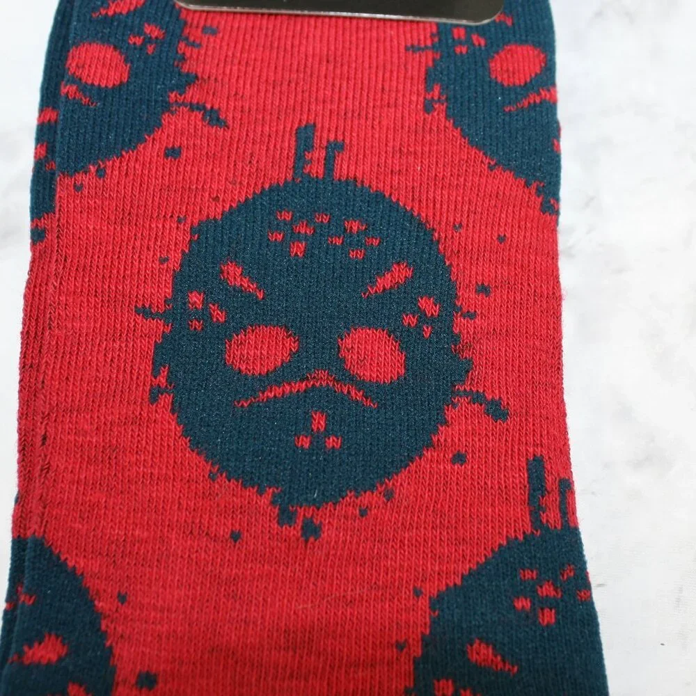 FRIDAY THE 13TH Socks Halloween Spooky Creepy Crew Unisex October Red One Size